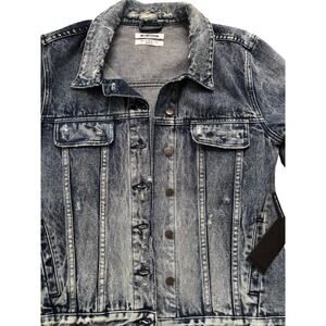 One Teaspoon Rock N Roller Denim Jacket Blue Rebel Distressed Embroidered Small